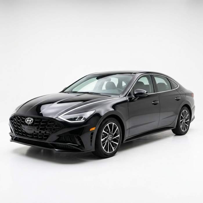 Hyundai Sonata 2023 — Black premium sedan available for rent in Lahore