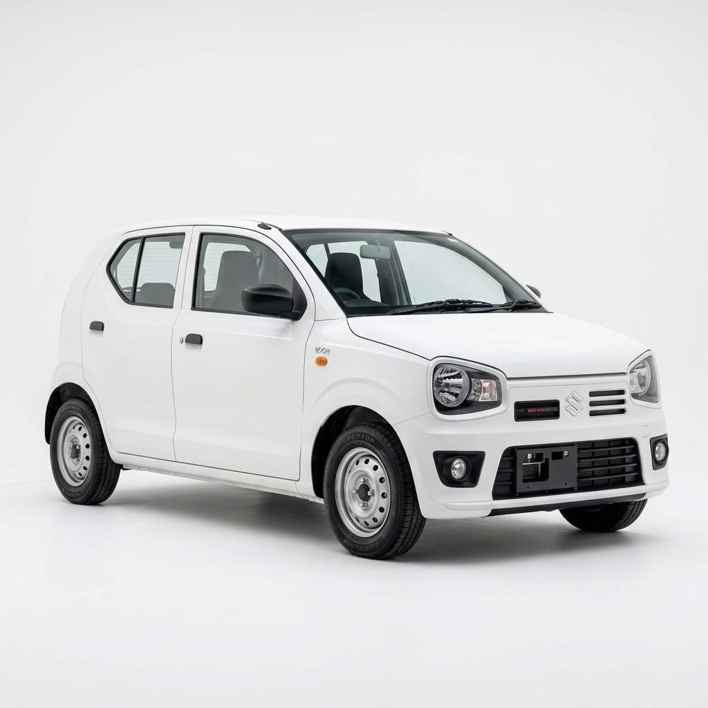 Suzuki Alto — White economy hatchback available for rent in Lahore