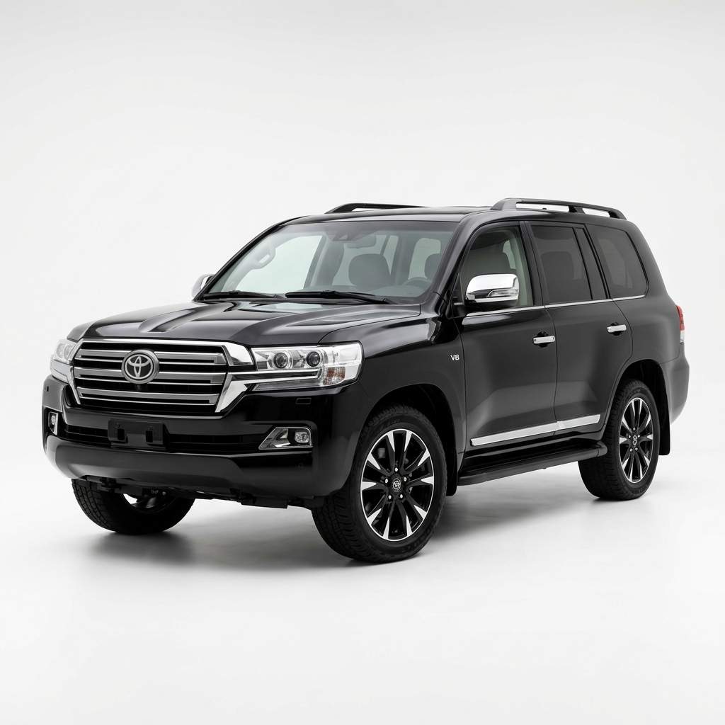 Toyota Land Cruiser V8 — Black premium luxury SUV available for rent in Lahore